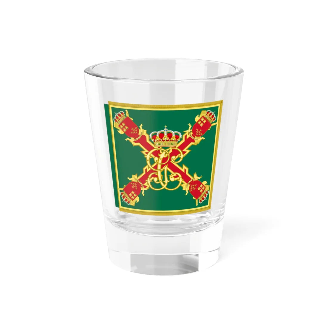 Guidon of the 5th Zone of the Guardia Civil - Murcia Region (Spain) Shot Glass 1.5oz 1.5oz - Go Mug Yourself