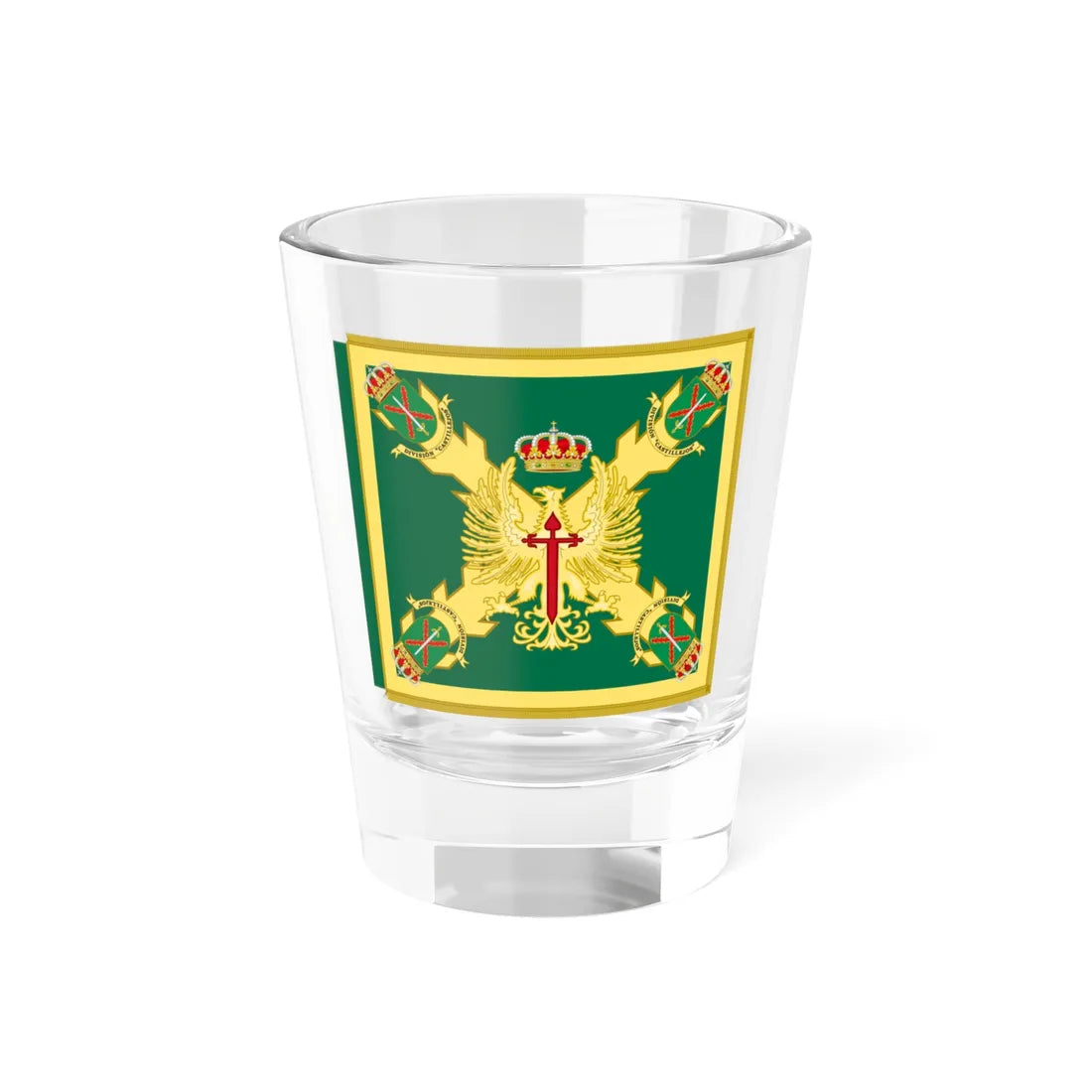 Guidon of the Division Castillejos (Spain) Shot Glass 1.5oz 1.5oz - Go Mug Yourself
