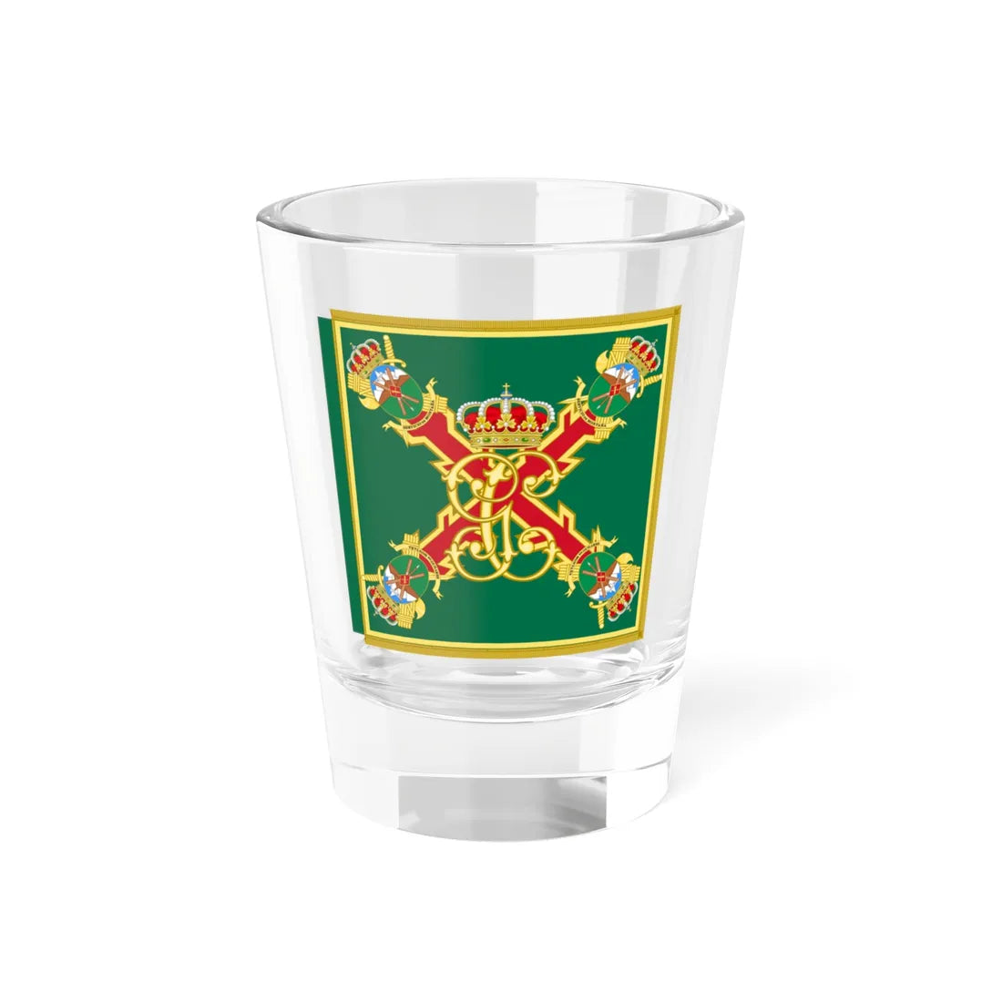 Guidon of the Guardia Civil Mountain and Speleology Rescue Service (Spain) Shot Glass 1.5oz 1.5oz - Go Mug Yourself
