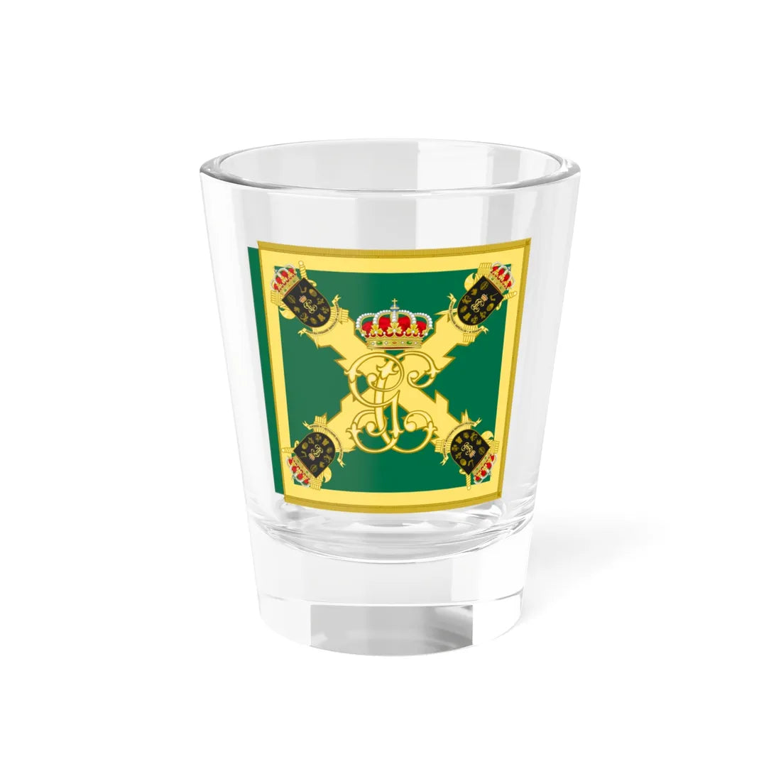 Guidon of the Guardia Civil Special and Reserve Units Command (Spain) Shot Glass 1.5oz 1.5oz - Go Mug Yourself