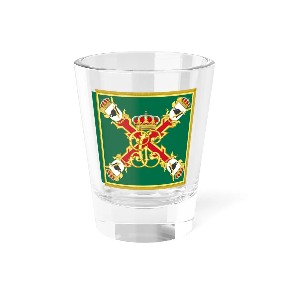 Guidon of the Guardia Civils Rural Action Unit (Spain) Shot Glass 1.5oz 1.5oz - Go Mug Yourself