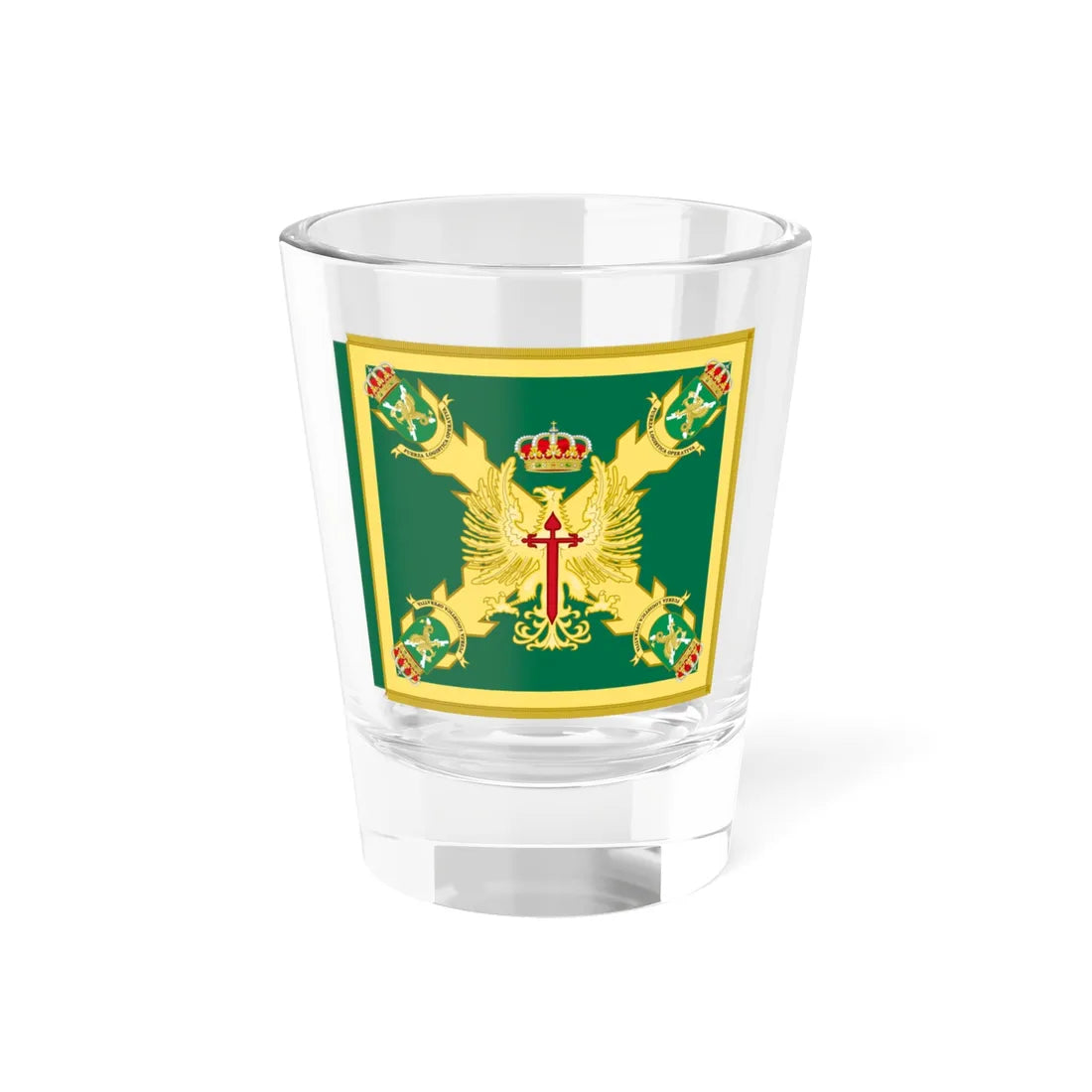 Guidon of the Operational Logistics Force (Spain) Shot Glass 1.5oz 1.5oz - Go Mug Yourself