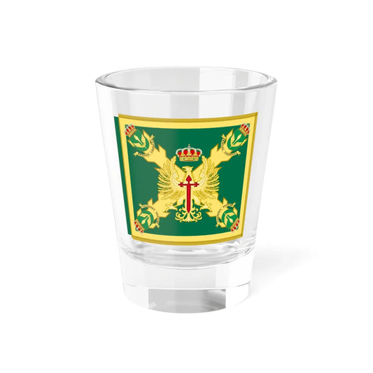 Guidon of the Spanish Army Logistic Brigade (Spain) Shot Glass 1.5oz 1.5oz - Go Mug Yourself