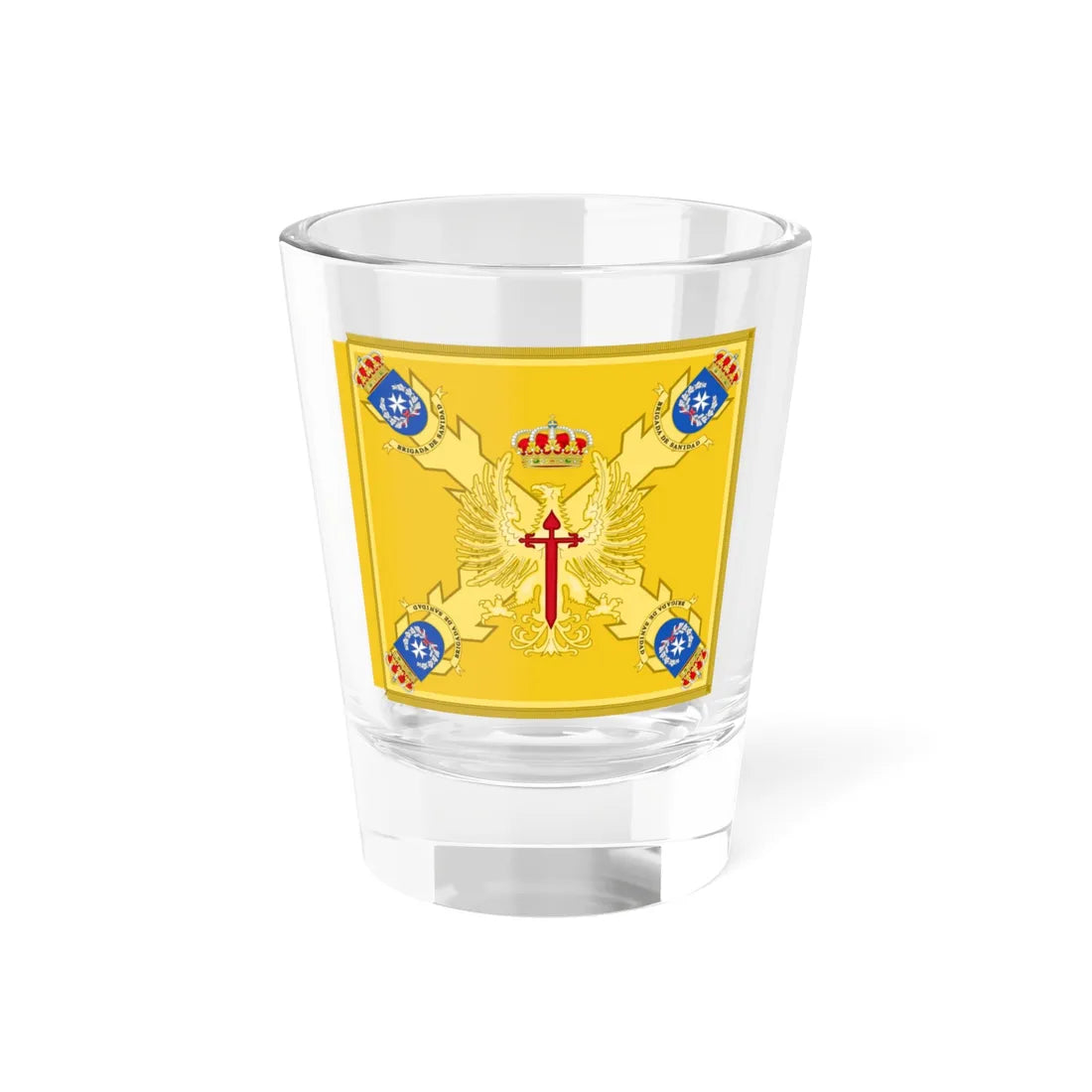 Guidon of the Spanish Army Sanitary Brigade (Spain) Shot Glass 1.5oz 1.5oz - Go Mug Yourself