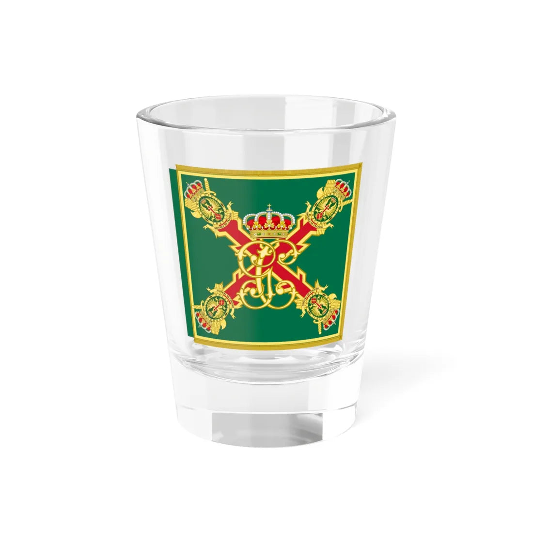 Guidon of the Spanish Civil Guard Traffic Academy (Spain) Shot Glass 1.5oz 1.5oz - Go Mug Yourself
