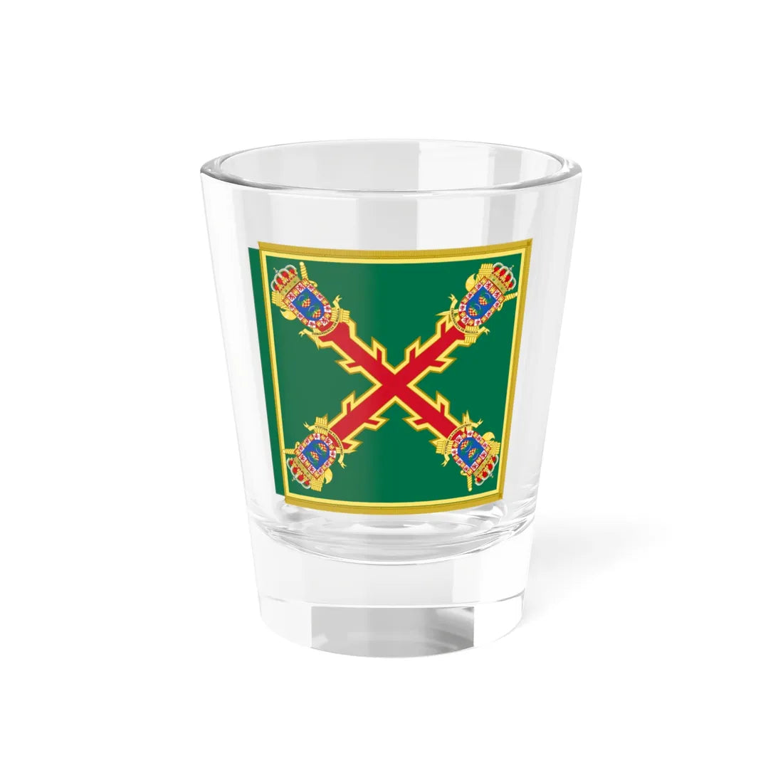 Guidon of the the Guardia Civil Melilla Command (Spain) Shot Glass 1.5oz 1.5oz - Go Mug Yourself