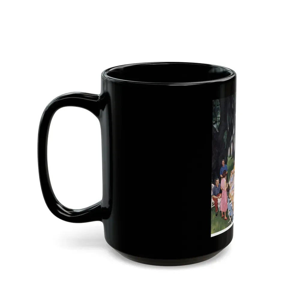 Gulf Coast Shrimp Supper, Collier's,  March 19, 1954 - Black Coffee Mug - Go Mug Yourself