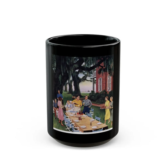 Gulf Coast Shrimp Supper, Collier's, March 19, 1954 - Black Coffee Mug-15oz-Go Mug Yourself