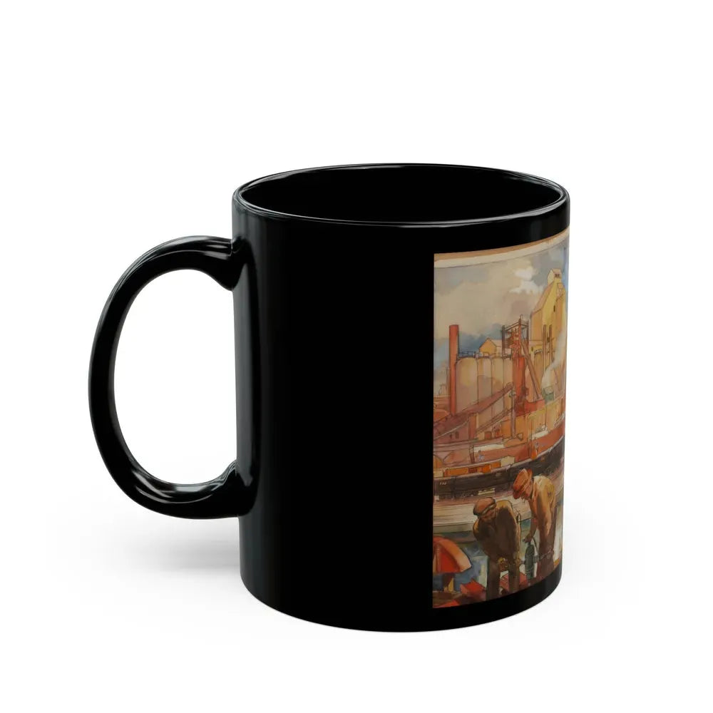Gulf Refining Co. Ad Illustration - Black Coffee Mug - Go Mug Yourself
