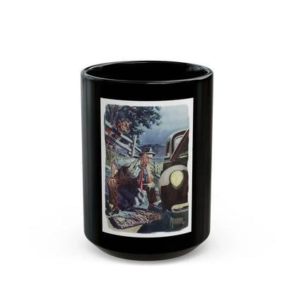 Gulfpride ad, The Saturday Evening Post, May 6, 1944 - Black Coffee Mug 15oz - Go Mug Yourself
