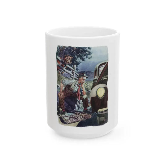 Gulfpride ad, The Saturday Evening Post, May 6, 1944 - White Coffee Mug 15oz - Go Mug Yourself