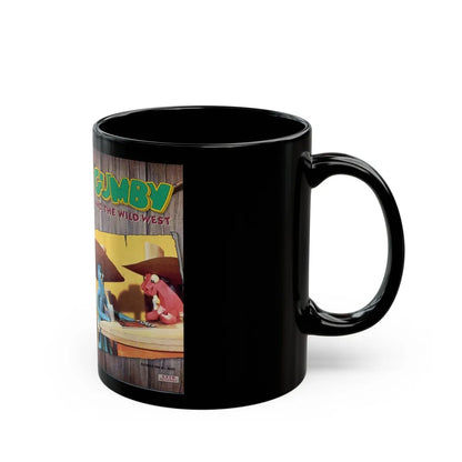 GUMBY AND THE WILD WEST (VHS COVER) - Black Coffee Mug-Go Mug Yourself