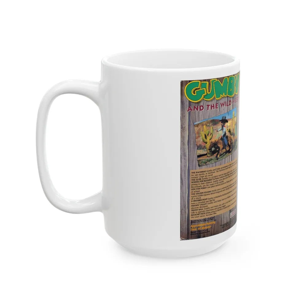 GUMBY AND THE WILD WEST (VHS COVER) - White Coffee Mug-Go Mug Yourself