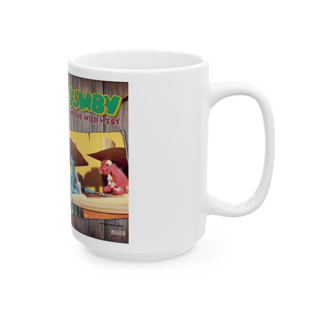 GUMBY AND THE WILD WEST (VHS COVER) - White Coffee Mug-Go Mug Yourself