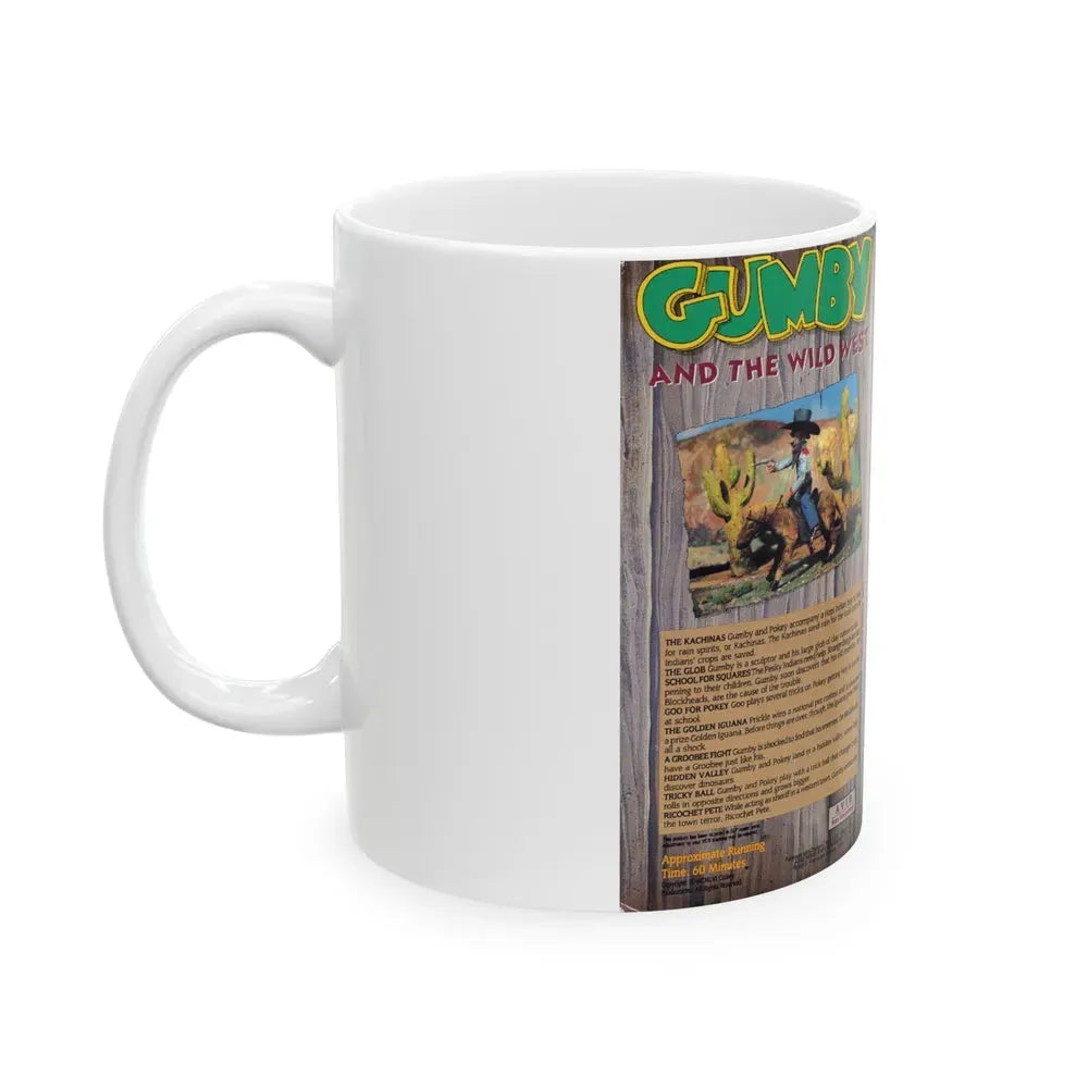 GUMBY AND THE WILD WEST (VHS COVER) - White Coffee Mug - Go Mug Yourself