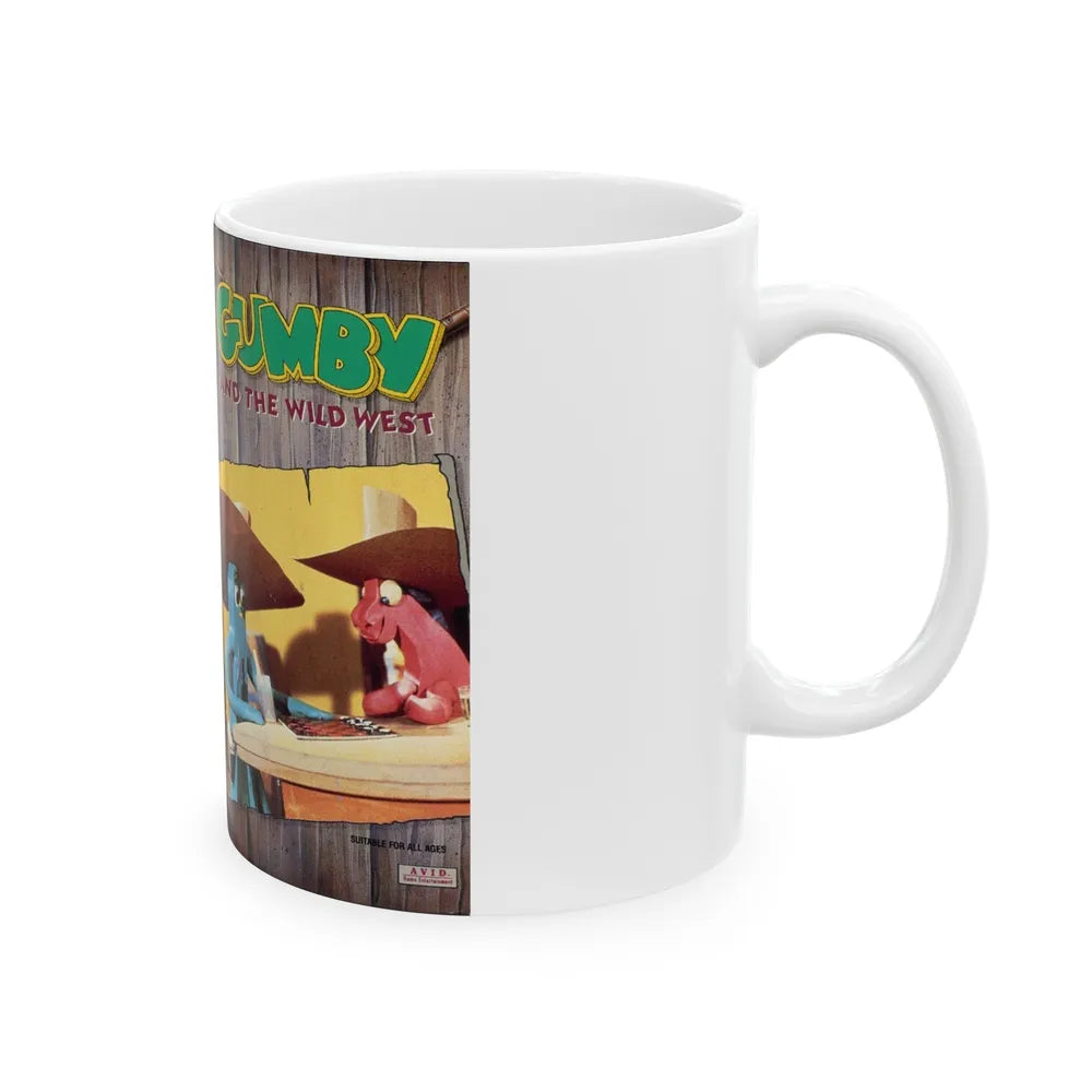 GUMBY AND THE WILD WEST (VHS COVER) - White Coffee Mug-Go Mug Yourself