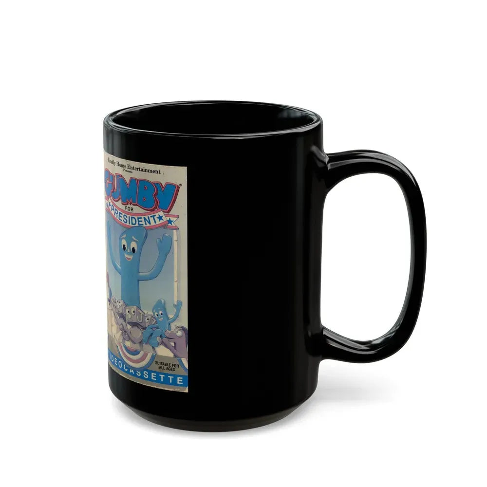 GUMBY FOR PRESIDENT (VHS COVER) - Black Coffee Mug - Go Mug Yourself