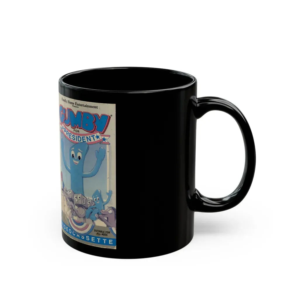 GUMBY FOR PRESIDENT (VHS COVER) - Black Coffee Mug - Go Mug Yourself