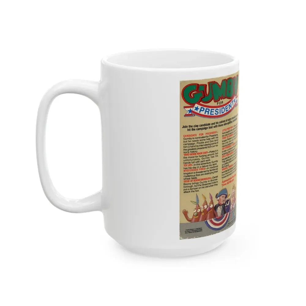 GUMBY FOR PRESIDENT (VHS COVER) - White Coffee Mug - Go Mug Yourself