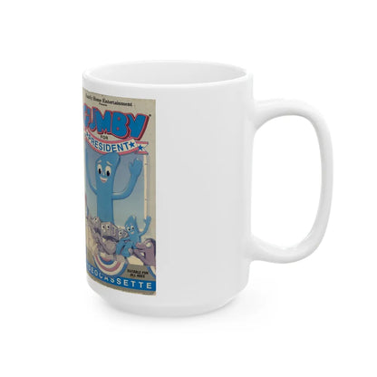 GUMBY FOR PRESIDENT (VHS COVER) - White Coffee Mug-Go Mug Yourself