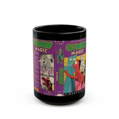 GUMBY MAGIC (VHS COVER) - Black Coffee Mug-15oz-Go Mug Yourself