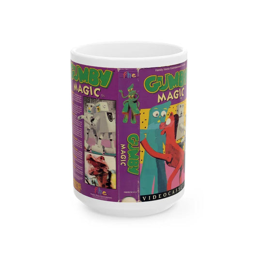 GUMBY MAGIC (VHS COVER) - White Coffee Mug-15oz-Go Mug Yourself