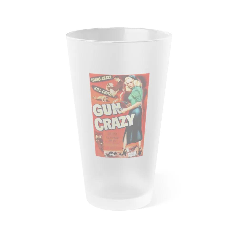 GUN CRAZY (DEADLY IS THE FEMALE) 1950 Movie Poster - Frosted Pint Glass 16oz-Go Mug Yourself