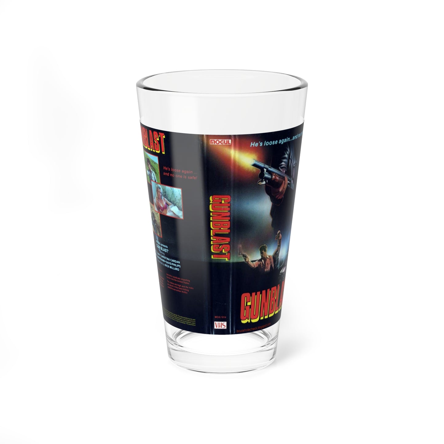 GUNBLAST (VHS COVER) Pint Glass 16oz-16oz-Go Mug Yourself