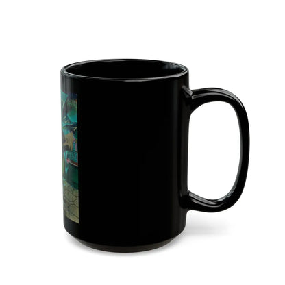 Gunman Shot by Police on City Street - Black Coffee Mug-Go Mug Yourself