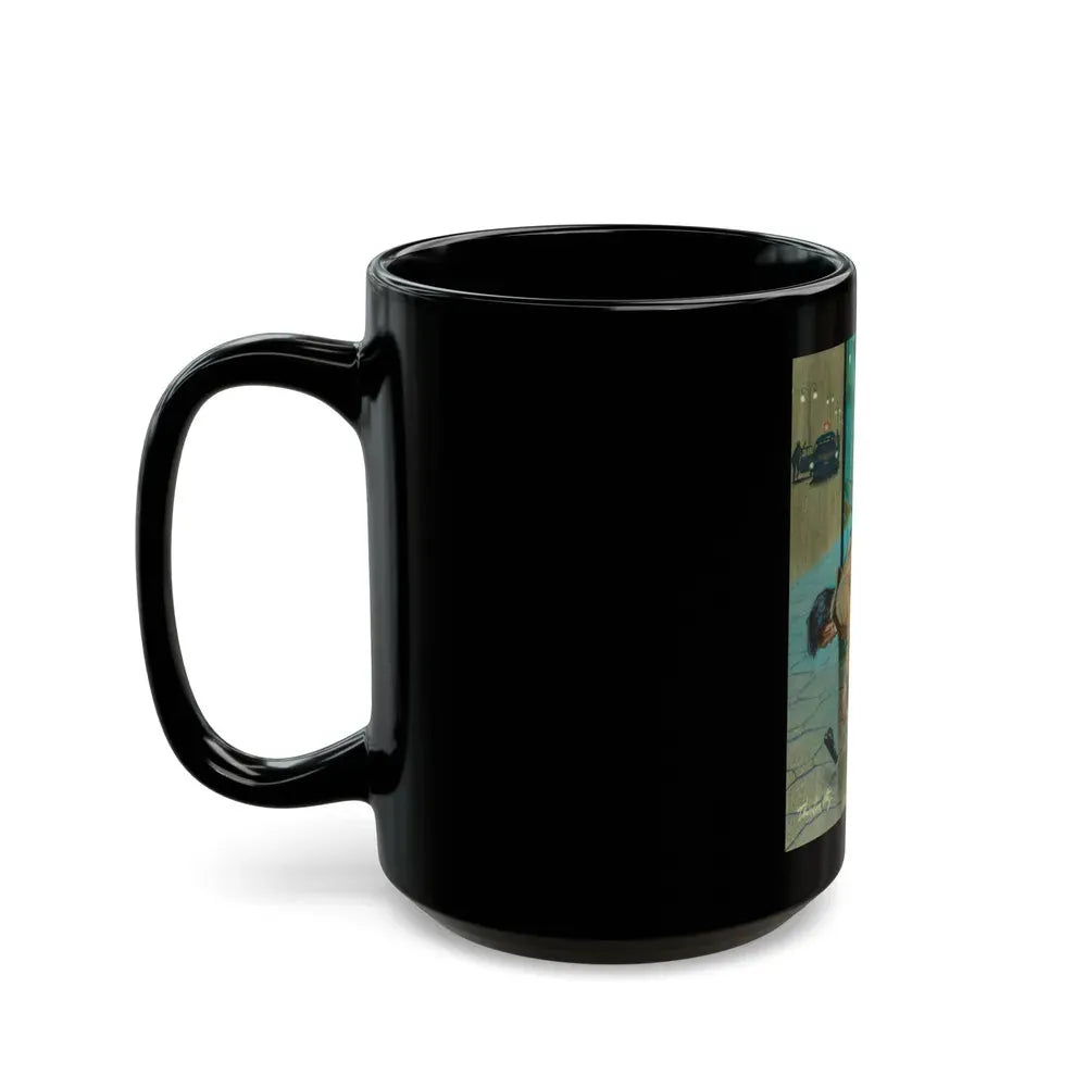 Gunman Shot by Police on City Street - Black Coffee Mug - Go Mug Yourself