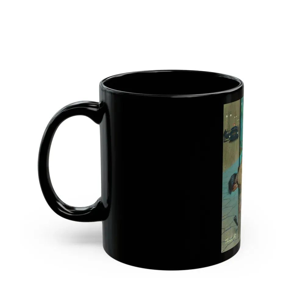 Gunman Shot by Police on City Street - Black Coffee Mug - Go Mug Yourself