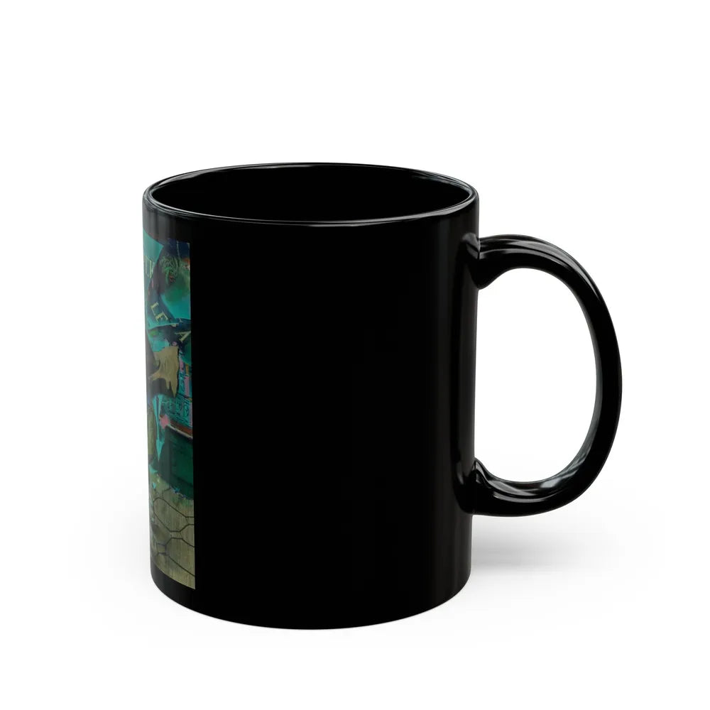 Gunman Shot by Police on City Street - Black Coffee Mug-Go Mug Yourself