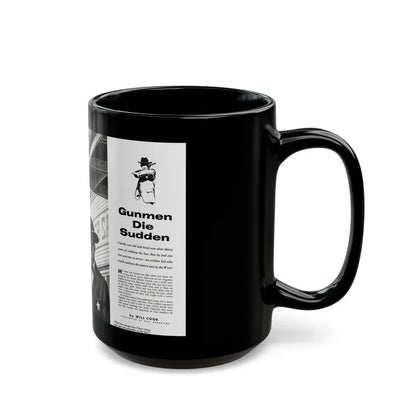 Gunmen Die Sudden, Adventure, May 1957 - Black Coffee Mug - Go Mug Yourself