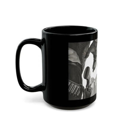 Gunmen Die Sudden, Adventure, May 1957 - Black Coffee Mug-Go Mug Yourself