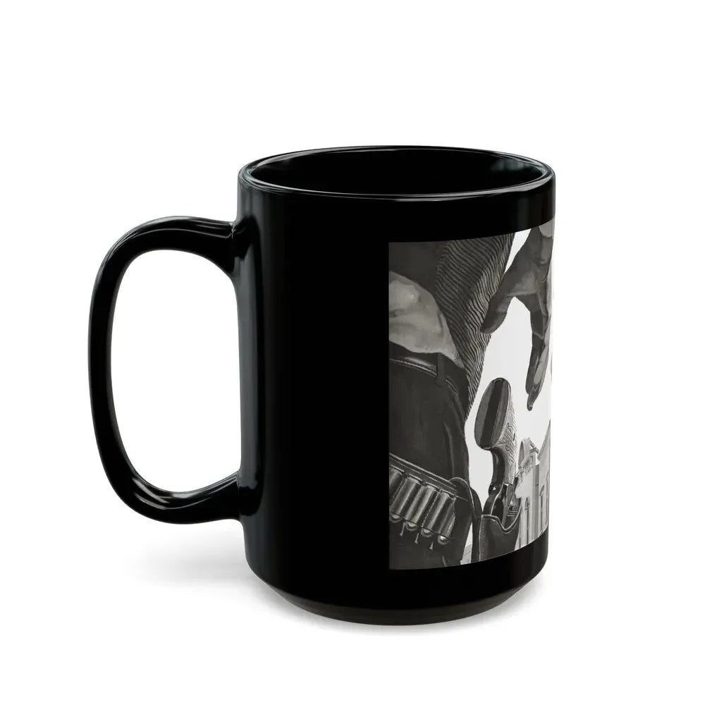 Gunmen Die Sudden, Adventure, May 1957 - Black Coffee Mug - Go Mug Yourself