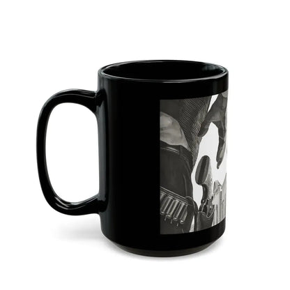Gunmen Die Sudden, Adventure, May 1957 - Black Coffee Mug - Go Mug Yourself