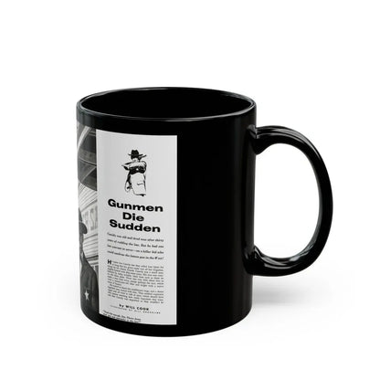 Gunmen Die Sudden, Adventure, May 1957 - Black Coffee Mug - Go Mug Yourself