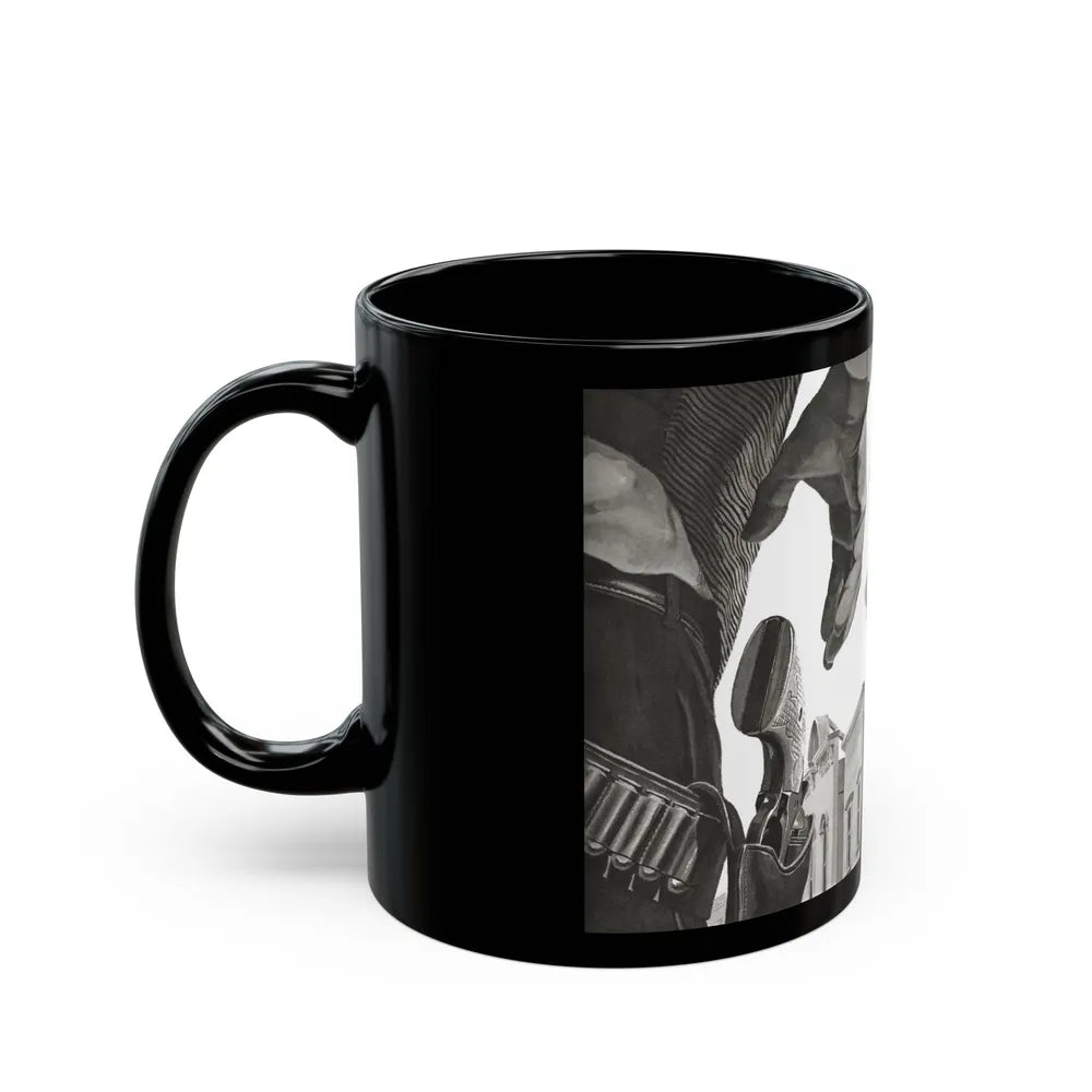 Gunmen Die Sudden, Adventure, May 1957 - Black Coffee Mug-Go Mug Yourself