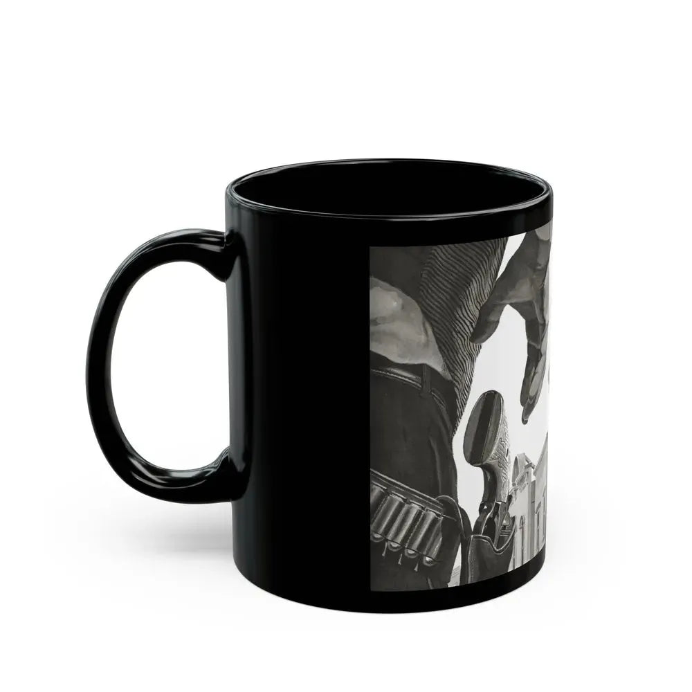 Gunmen Die Sudden, Adventure, May 1957 - Black Coffee Mug - Go Mug Yourself