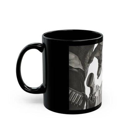 Gunmen Die Sudden, Adventure, May 1957 - Black Coffee Mug - Go Mug Yourself