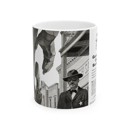 Gunmen Die Sudden, Adventure, May 1957 - White Coffee Mug 11oz - Go Mug Yourself