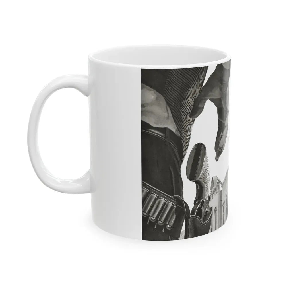 Gunmen Die Sudden, Adventure, May 1957 - White Coffee Mug - Go Mug Yourself