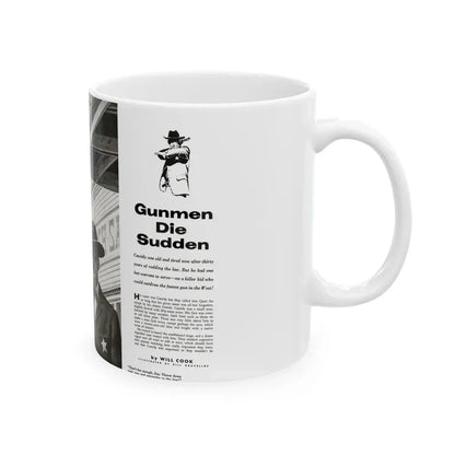 Gunmen Die Sudden, Adventure, May 1957 - White Coffee Mug - Go Mug Yourself
