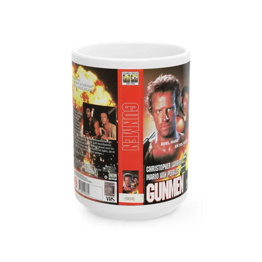 GUNMEN (VHS COVER) - White Coffee Mug 15oz - Go Mug Yourself