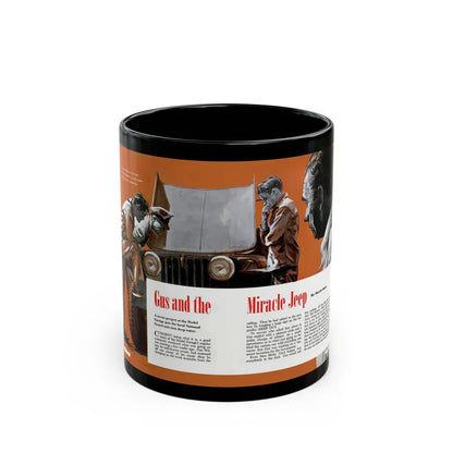 Gus and the Miracle Jeep, Popular Science, August 1950 - Black Coffee Mug 11oz - Go Mug Yourself