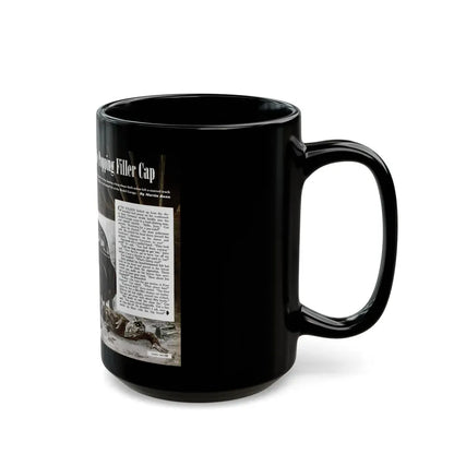 Gus and the Popping Filler Cap, Popular Science, March 1950 - Black Coffee Mug - Go Mug Yourself