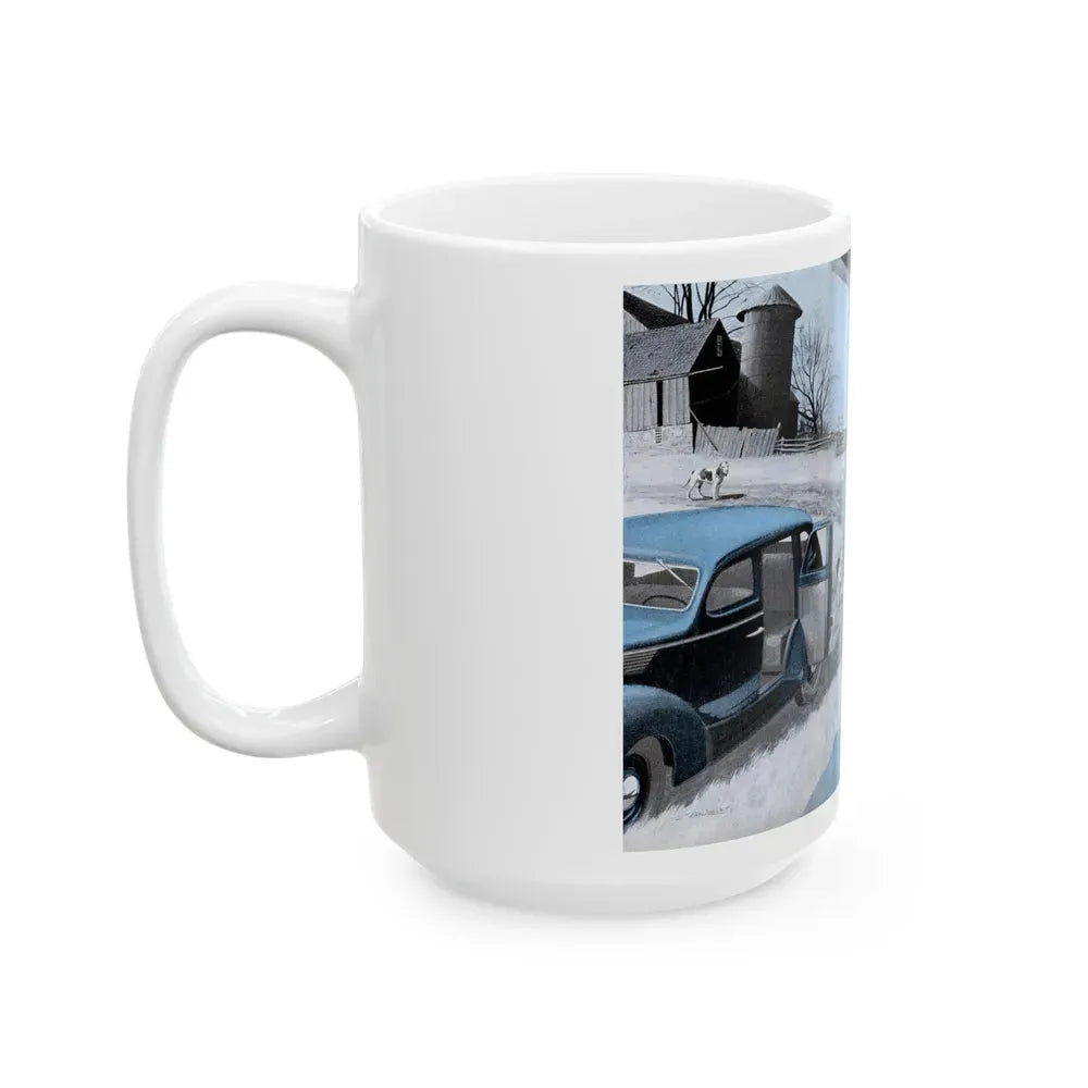 Gus Answers an Ambulance Call, Popular Science, December 1953 - White Coffee Mug - Go Mug Yourself