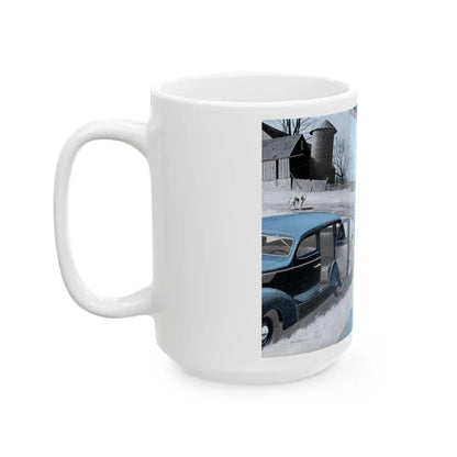 Gus Answers an Ambulance Call, Popular Science, December 1953 - White Coffee Mug - Go Mug Yourself