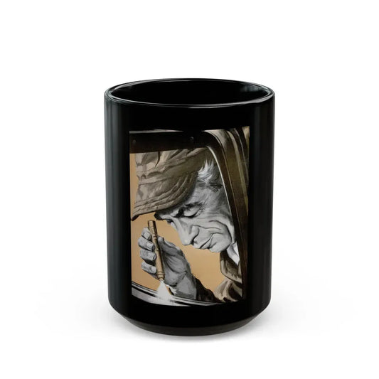 Gus Closes a Sticky Case, Popular Science, 1954 - Black Coffee Mug 15oz - Go Mug Yourself