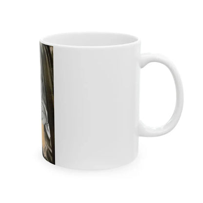 Gus Closes a Sticky Case, Popular Science, 1954 - White Coffee Mug - Go Mug Yourself